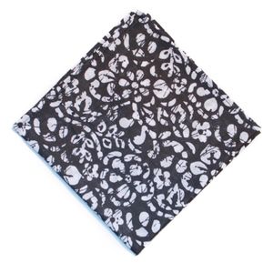 Black Hawaiian Style Floral Pocket Square Handkerchief